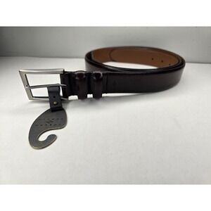 Joseph Abboud Brown Leather Belt Mens Size 52 Handcrafted In Italy 13003-605 NEW